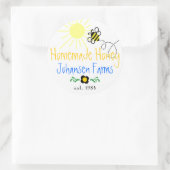 Sticker Rond Miel fait maison - Personnalisé (Sac)