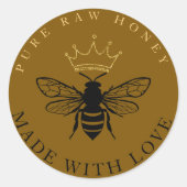 Sticker Rond Miel Jar apiculture Apiary Farm Gold (Devant)