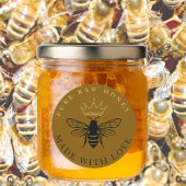 Sticker Rond Miel Jar apiculture Apiary Farm Gold