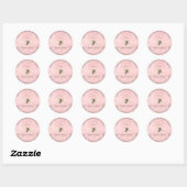 Sticker Rond Miel Maison De Cuisine Rose Rose Or (Feuille)