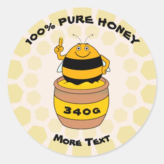 Sticker Rond Miel pur (Devant)