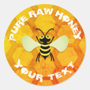 Sticker Rond Miel pur et cru