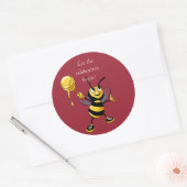 Sticker Rond Miel rouge Bee Rosh HaShana (Enveloppe)