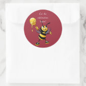Sticker Rond Miel rouge Bee Rosh HaShana (Sac)