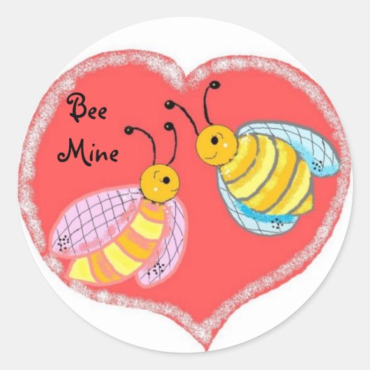 Sticker Rond Mienne abeille (Devant)
