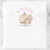 Sticker Rond Mieux Ensemble, Action de grâces Citrouille (Sac)