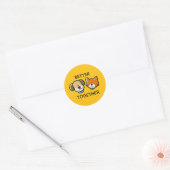 Sticker Rond Mieux ensemble – Chien et chat mignons (Enveloppe)