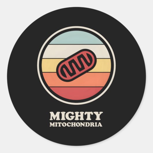 Sticker Rond Mighty Mitochondria Biologie Enseignant Cellule Mi (Devant)