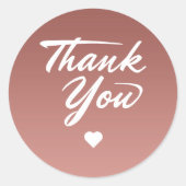 Sticker Rond Migner Rose Gold Gradient Arrière - plan Merci (Devant)