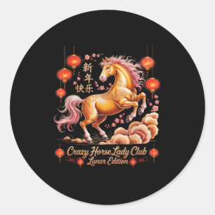 Sticker Rond Mignon 2026 Année du Club de la Dame Crazy Horse L