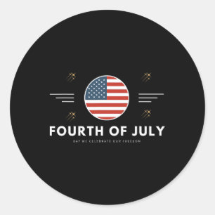 Sticker Rond Mignon 4 juillet 4 juillet drapeau américain États