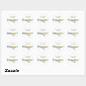 Sticker Rond mignon arbre jaune lovebirds mariage faveurs autoc (Feuille)