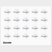 Sticker Rond mignon arbre violet lovebirds mariage faveurs auto (Feuille)
