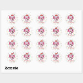 Sticker Rond Mignon Axolotl avec Santa Hat Kawaii Style (Feuille)