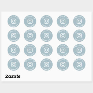 Sticker Rond mignon canard boho bleu personnalisé instagram méd