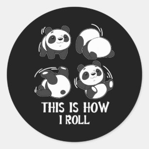 Sticker Rond Mignon C'est comme ça que je fais rouler Panda Yog