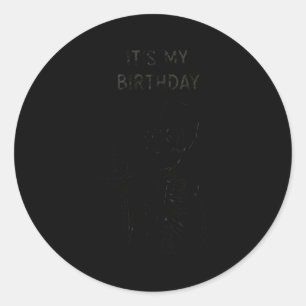 Sticker Rond Mignon Drôle Kawaii Squelette Anniversaire Crâne H