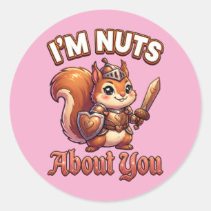Sticker Rond Mignon Écureuil Chevalier de la Saint-Valentin – J