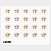 Sticker Rond Mignon écureuil fantôme d'Halloween, cadeau person (Feuille)