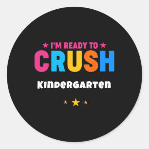 Sticker Rond Mignon élève étudiant débutant de maternelle ensei