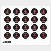 Sticker Rond Mignon En février, nous portons du rouge pour comb (Feuille)