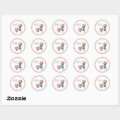 Sticker Rond Mignon fait main avec amour  (Feuille)