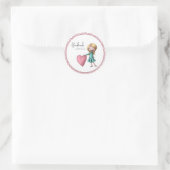 Sticker Rond Mignon fait main avec amour  (Sac)
