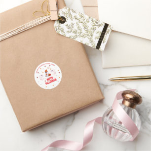 Sticker Rond Mignon fantôme personnalisé Joyeux Halloween