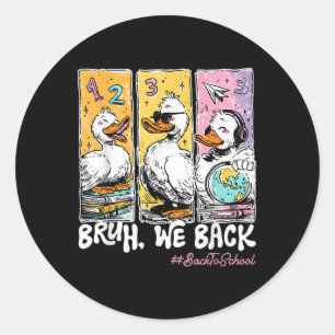 Sticker Rond Mignon frère on retourne à l'école enseignants pre