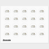 Sticker Rond Mignon Funny bulldogs (Feuille)