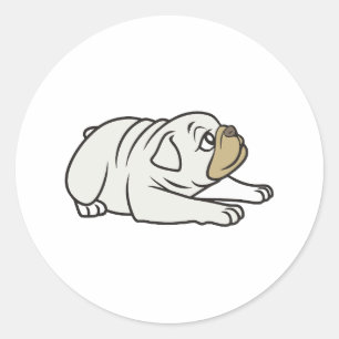 Sticker Rond Mignon Funny bulldogs
