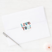 Sticker Rond Mignon Je t'aime Valentine (Enveloppe)