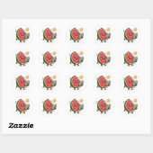 Sticker Rond Mignon Kawaii Dallae de pastèque marocaine d'été A (Feuille)