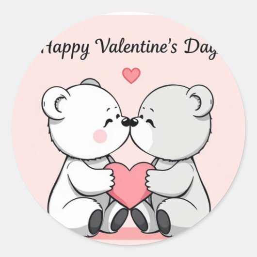 Sticker Rond mignon ours en bande dessinée (Devant)