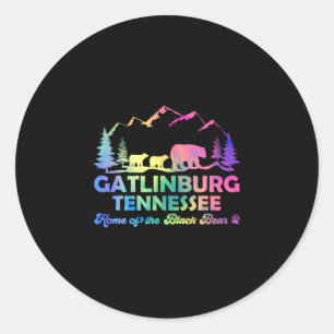 Sticker Rond Mignon ours Gatlinburg Tennessee Great Smoky Mount