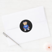 Sticker Rond Mignon ours patriotique États-Unis 4 juillet améri (Enveloppe)