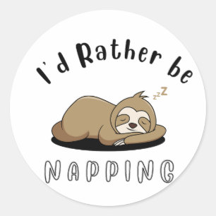 Sticker Rond mignon paresseux plutôt que de taper