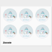 Sticker Rond Mignon Qu'il neige (Feuille)