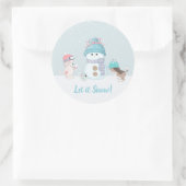 Sticker Rond Mignon Qu'il neige (Sac)