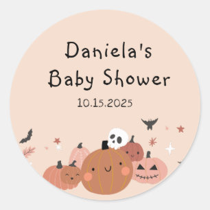 Sticker Rond Mignon Un Petit Chouette Halloween Baby Shower