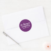 Sticker Rond Mignon Violet Foncé Fort et Courageux Simple (Enveloppe)