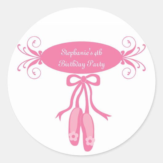 Sticker Rond Mignonettes ballerine chaussons anniversaire autoc (Devant)