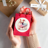 Sticker rond Mignonne Aquarelle Ballerina Maman