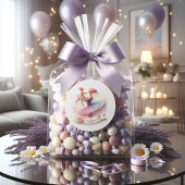 Sticker rond Mignonne Aquarelle Ballerina Maman