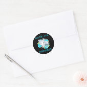 Sticker Rond Mignonne Arctic Fox Princess Winey Eye Fox (Enveloppe)