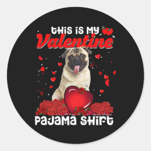 Sticker Rond Mignonne C'Est Mon Pajama Valentine Carlin Chien C