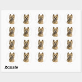 Sticker Rond Mignonne Chien Chien Maman Cairn Terrier (Feuille)