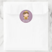 Sticker Rond Mignonne Citrouille fille pas si effrayante enfant (Sac)