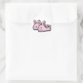 Sticker Rond Mignonne, Comfy Motivation Pink Bunny Lapin Chauss (Sac)