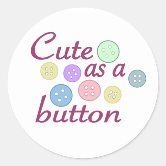 Sticker Rond Mignonne comme un bouton (fille) (Devant)